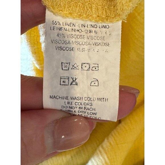 Jens Pirate Booty‎ Dress Women Large Yellow Sunshine Crinkle Ipanema Shirt Midi - Picture 10 of 10